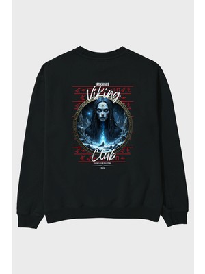 Ankhises Viking Mitolojisi Serisi 11 Arka Baskılı Oversize Sweatshirt Erkek Kadın Unisex