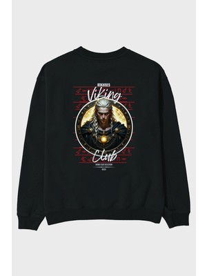 Ankhises Viking Mitolojisi Serisi 14 Arka Baskılı Oversize Sweatshirt Erkek Kadın Unisex