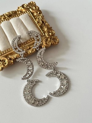 Çelik Zirkon Tasarım Zr Ay Küpe