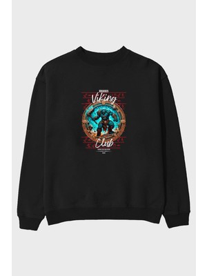 Ankhises Hrungnir Ön Baskılı Oversize Sweatshirt Erkek Kadın Unisex