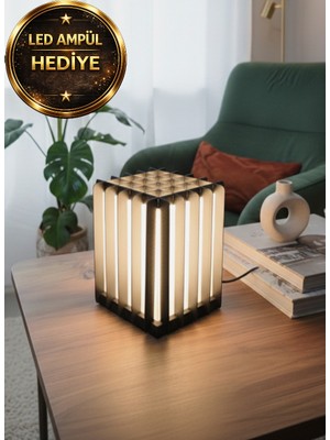 Prolaz Şık Vintage Tasarım LED Masa Lambası – Göz Dostu Gün Işığı, Düğmeli Açma Kapama, Hediyeli LED Ampul – Sehpa ve Yatak Odası Için Modern Abajur