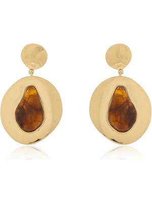 14K Çelik Üzeri Altın Kaplama Sallantılı Mng Küpe