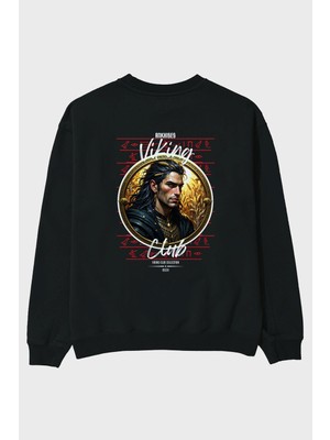 Ankhises Viking Mitolojisi Serisi 2 Arka Baskılı Oversize Sweatshirt Erkek Kadın Unisex