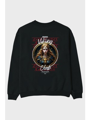 Ankhises Freya Arka Baskılı Oversize Sweatshirt Erkek Kadın Unisex