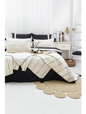 Şaheser Home Collection Eva Çeyiz Seti – Modern Çizgilerle Tasarlanmış %100 Pamuk Jakarlı 6 Parça Yatak Odası Takımı