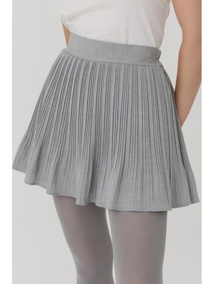Fashion Cocktail Astarı Şortlu Pileli Pliseli Beli Lastikli Ofis Günlük Gecelik Mini Dalgalı Hareketli Şort Etek
