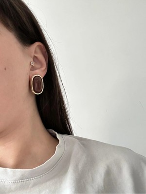 Çelik Larina Kahve Küpe