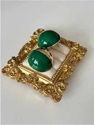 14K Çelik Üzeri Altın Kaplama Mineli Mng Küpe