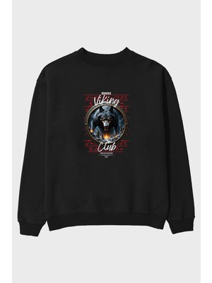 Ankhises Viking Mitolojisi Serisi 28 Ön Baskılı Oversize Sweatshirt Erkek Kadın Unisex