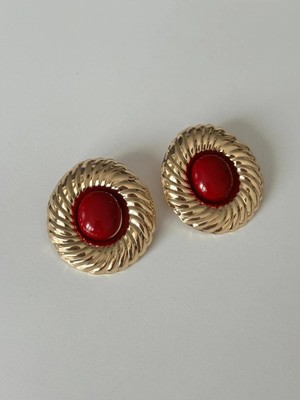 14K Burgu Desenli Kemik Küpe