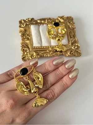 Çelik Tasarım Gold Linda Küpe