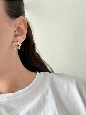 14K Çelik Üzeri Altın Kaplama Minimal cm Küpe