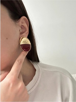 14K Çelik Üzeri Altın Kaplama Vintage Küpe