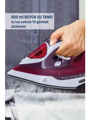 Astraltech Yeni Nesil Kırmızı Buharlı Ütü 2200 Watt Seramik Tabanlı Yüksek Buhar Gücü