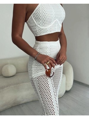 Fashion Cocktail Kısa Astarlı Fileli Lastik Bel Dar Kombin Modern Pantolon