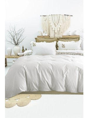 Şaheser Home Collection Nova Nakışlı Nevresim Takımı %100 Pamuklu Doğal Yaprak Desenli