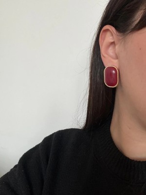 Çelik Bordo Jeny Küpe