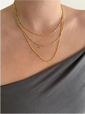 Çelik 3 Lü Zincir Kombin Kolye