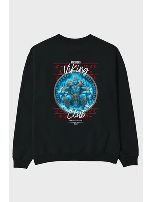 Ankhises Thrym Arka Baskılı Oversize Sweatshirt Erkek Kadın Unisex