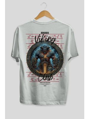 Ankhises Surtr Arka Baskılı Beyaz Oversize T-Shirt Erkek Kadın Pamuk Bisiklet Yaka Tişort