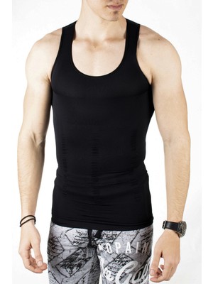 Rizzup Erkek Siyah Likralı Korse Atlet Bel Göbek Toparlayıcı Sıkılaştırıcı Atlet 2407072