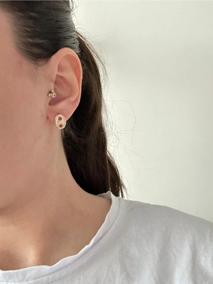 14K Çelik Üzeri Altın Kaplama Minimal cm Küpe