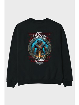 Ankhises Surtr Arka Baskılı Oversize Sweatshirt Erkek Kadın Unisex