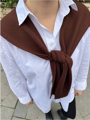 Pinterest Kazak Görünümlü Kahverengi Atkı Şal