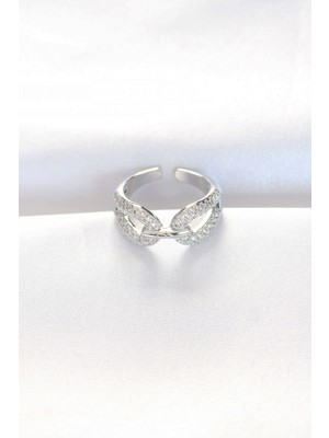 Ne Verelim Size Zirkon Taşlı Silver Renk Ayarlanabilir Yüzük - TJ-BYK3108