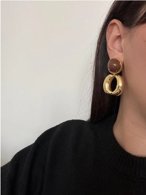 Çelik Kahve Rora Küpe