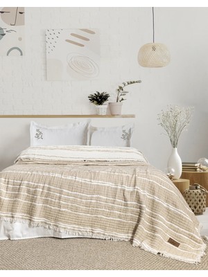 Şaheser Home Collection Sera Jakarlı Yatak Örtüsü Seti – %100 Pamuk Ipliği Boyalı, Çift Kişilik 240X260 cm