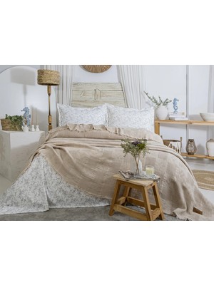 Şaheser Home Collection Pamela Jakarlı Müslin Yatak Örtüsü Seti %100 Pamuk Çift Kişilik