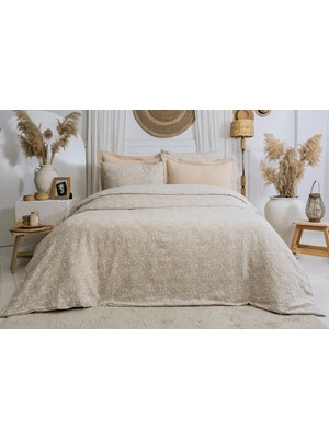 Şaheser Home Collection Aline Jakarlı Müslin Nevresim Takımı Çift Kişilik 6 Parça | Ipliği Boyalı %100 Pamuk