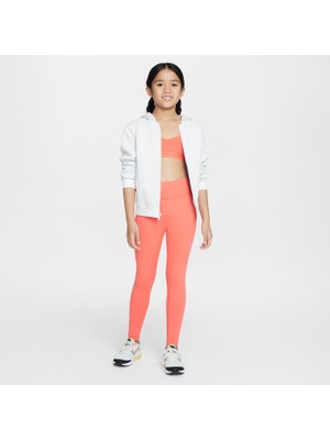 Nike One Dri-Fıt Yüksek Belli Turuncu Kız Çocuk Antreman Taytı