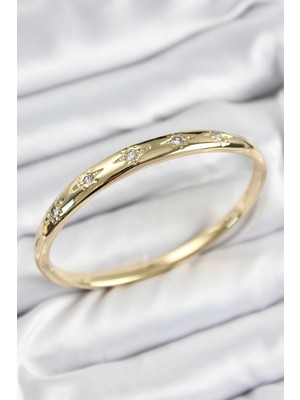 Ne Verelim Size Pirinç Zirkon Taşlı Kutup Yıldızı Model Gold Renk Kadın Kelepçe - TJ-BB7570