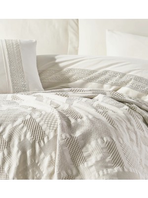 Şaheser Home Collection Freya Çeyiz Seti-Doğal Jakarlı Dokuma %100 Pamuk, Rustik ve Sade Şıklığıyla 6 Parça Yatak odası seti