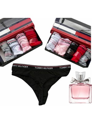 Tommy Hilfiger Premium 5'li Tanga+Parfüm S - Çok Renkli