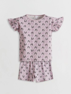 Lc Waikiki Yeni Sezon Bisiklet Yaka Kız Çocuk Şortlu Pijama Takımı