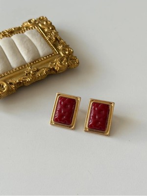 Çelik Dikdörtgen Liya Küpe