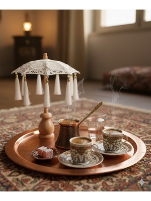 Missidea Masaüstü Dantelli Dekoratif Sunum Bali Şemsiyesi Naturel