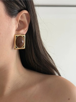 Çelik Larin Kahve Küpe