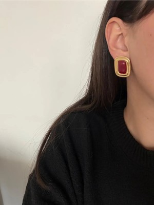 14K Çelik Üzeri Altın Kaplama Kemikvkare Küpe