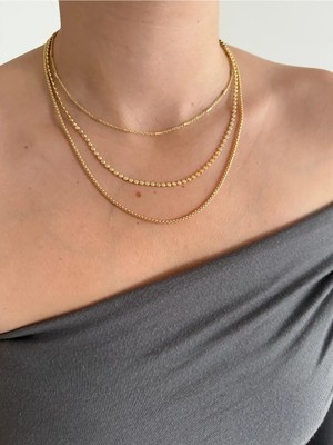 Çelik 3 Lü Zincir Kombin Kolye