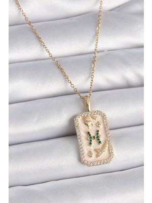 Ne Verelim Size 316L Çelik Gold Renk Zincir Balık Burcu Zirkon Taşlı Kadın Kolye - TJ-BKO9463