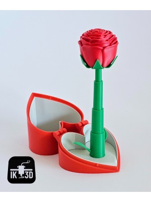 Genç 3D Sevgililer Gününe Özel Dekoratif Kutu Açılır Güllü Kalp Kutusu | Hareketli Hediye Kutusu