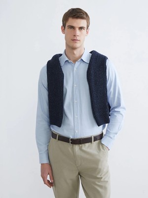 LC Waikiki Mavi Regular Fit Uzun Kollu Erkek Oduncu Gömlek