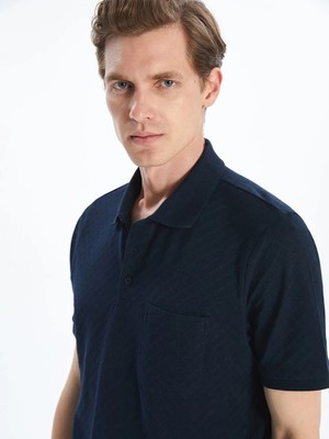 LC Waikiki Lacivert Polo Yaka Merserize Görünümlü Erkek Tişört