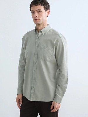 LC Waikiki Yeşil Regular Fit Oxford Erkek Gömlek