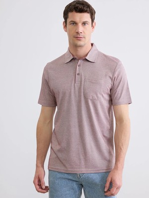 LC Waikiki Bordo Polo Yaka Kısa Kollu Cepli Erkek Tişört