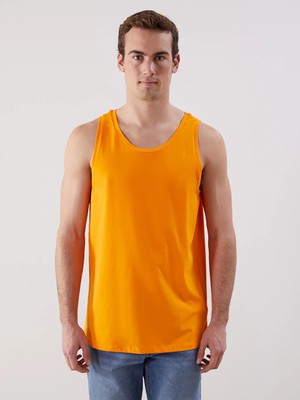 LC Waikiki Turuncu Bisiklet Yaka Erkek Kolsuz Tişört